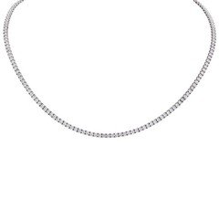 14k White Gold Necklace with 167 Round Brilliant Diamonds