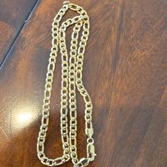 14K Yellow Gold Filled Curb Link Chain Necklace Lobster Clasp, 22inch, 5mm