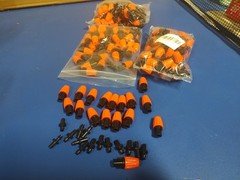 150 PCS/Set Micro Spray Adjustable Flow Irrigation Drippers, 1/8"