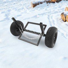 1500 LBS Capacity Log Skidder Heavy Duty Log Holder Log Dolly with Chain Black
