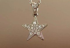 1.50Ct Round Cut Lab Created Diamond Star Pendant Necklace 14k White Gold Plated