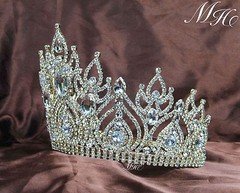15cm High Women Large Rhinestone Crystal Wedding Bridal Crowns Tiaras Pageant 
