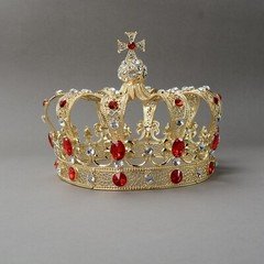 15cm Tall Large Men's Cross Gold Crown Drama Imperial Medieval King Metal Crown