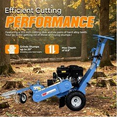 15HP Gas Stump Grinder with Electric Start, 15'' Cutting Height & 10'' Depth2026