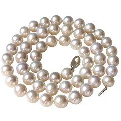16 18 20" ROUND White Pearl Strand Necklace Real Cultured Freshwater Jewelry