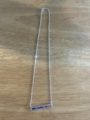 16” Sterling Silver Necklace With Rainbow Baguette Crystals