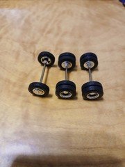 1/64 Wheels Chrome Rims With Tires 2 Rear & 1 Front Axle SpecCast