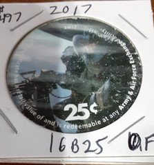 16B25   AAFES Pog  2017 U.S. ARMY Money  Fine