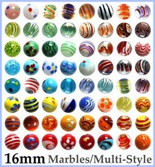 16mm Marbles Glass Bead Coloured Traditional Toys Vintage Classic Game DIY Decor