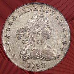 * 1799 * CHOICE VF+ DETAILS DRAPED BUST SILVER DOLLAR * FROM ORIGINAL COLLECTION