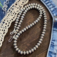18" NAVAJO Pearls Desert 6mm Southwest Native Bench Beads Squash Pawn Necklace