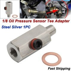 1/8 Oil Pressure Sensor Tee Adapter Fitting For Turbo Line Oil Pressure Gauge