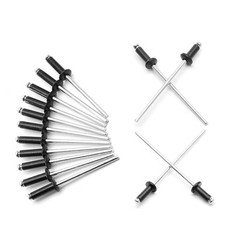 1/8 x 1/2 Black Pop Rivets Assortment - 100Pcs, Aluminum Rivets Metal Blind R...