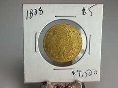 1808 Capped Bust Gold Half Eagle $5 Coin - Rare! - Nice Strike!