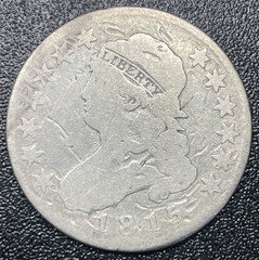 1815 Large Size Capped Bust Silver Quarter 25c Scarce Date