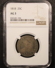 1818 Capped Bust Quarter - 25c NGC AG03 - Great Type Example!