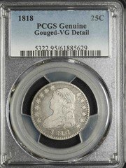 1818  PCGS Genuine - VG Details Capped Bust Quarter