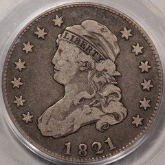 1821 Capped Bust Half Dollar 25c -VF
