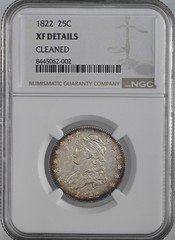 1822  25C CAPPED BUST SILVER QUARTER  NGC XF DETAILS "CLEANED"  #8445062-002