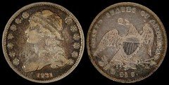 1831 Capped Bust Quarter - Old Silver Type Coin - Toned & Crusty