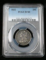 1832 25c Capped Bust Silver Quarter - PCGS XF40