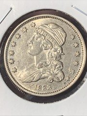1833 Bust Quarter ~ NICE BU UNC DETAILS ~
