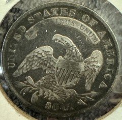 1834 Capped Bust Half Dollar Silver Business Strike Philadelphia B-1 KM#50