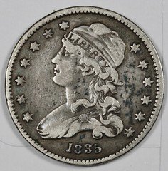 1835 Capped Bust Quarter.  VF.  183940