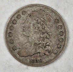 1836 Capped Bust Silver Quarter - CIRCULATED Condition - FREE SHIPPING!