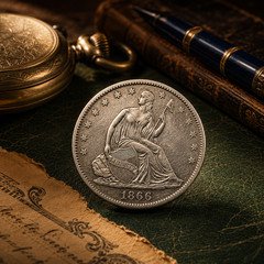1866 S Seated Liberty Half Dollar 50C Ungraded 90% Silver US Coin