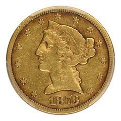 1873-S $5 Gold Liberty Half Eagle PCGS VF-30 CAC