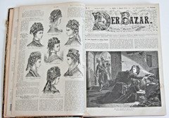 1874 "Der Bazar" Women's Fashion Magazine Civil War Era Original 392 pages