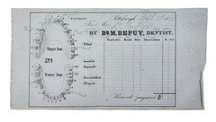 1876 antique Dr M DEPUY pittsburgh pa DENTIST TOOTH CHART dental patient record