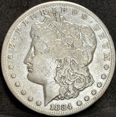 1884 CC MORGAN SILVER DOLLAR F DETAILS BETTER DATE CARSON CITY COIN