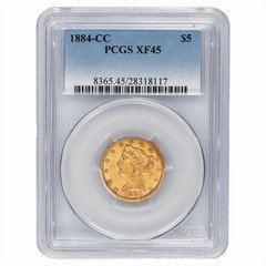 1884CC Liberty Head Gold Half Eagle $5 PCGS XF 45