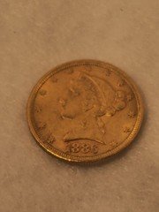 1886-S Liberty Head Half Eagle Gold $5 Coin 