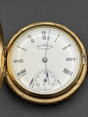 1887 Waltham Grade E  6s Model 1873 7J Hunter Gold Filled Pocket Watch