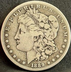 1889 CC MORGAN SILVER DOLLAR VG DETAILS RARE KEY DATE CARSON CITY COIN