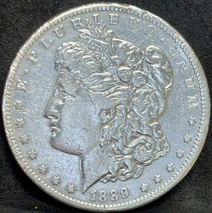 1889 CC MORGAN SILVER DOLLAR XF DETAILS RARE KEY DATE CARSON CITY COIN