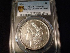 1894 Morgan dollar PCGS graded XF details cleaned