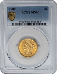 1900 $5 Gold Liberty MS63 Secure PCGS 951084-4