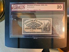 1900 Dominion of Canada 25 cent Shinplaster Boville BCS VF 20