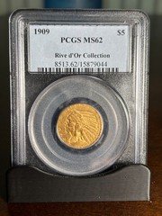 1909 $5 Indian Gold - PCGS MS62