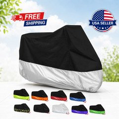 190T Waterproof Motorcycle Cover UV Rain Dust Snow Outdoor Protector M-4XL