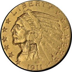 1911-S Indian Gold $5 Nice XF Nice Eye Appeal Nice Strike