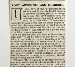 1916 Root Abscesses Gumboils Dental Article Medical Ephemera DWMYC1