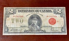 1923 Currency P# Dominion of Canada 2 Dollar Banknote Prince of Wales Edward $2