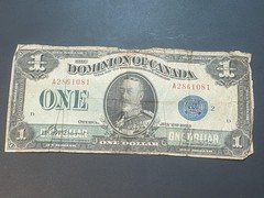 1923 Dominion of Canada Large $1 Note McCavour - Saunders Blue Seal
