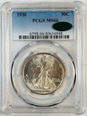 1936 P Walking Liberty Half Dollar PCGS MS-66 CAC
