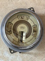 1937 1938 39 OEM FORD Dash Cluster Gauge ~ Amps Oil Fuel Temperature